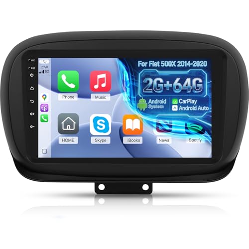 [2G+64G] Android Radio Coche para Fiat 500X 2014-2020 (Left-Hand Drive) con Wireless Carplay y Android Auto, Radio de Coche con Pantalla Táctil de 9 Pulgadas con GPS/WiFi/Bluetooth/EQ/FM RDS