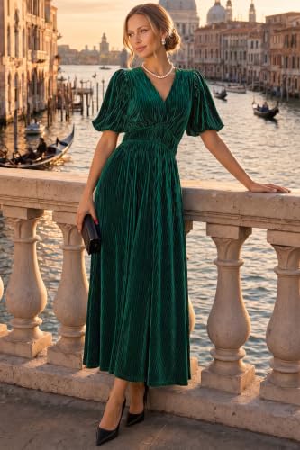 Image of Sissyaki Velvet Maxi Dress Fall Wedding Guest Dress 2026