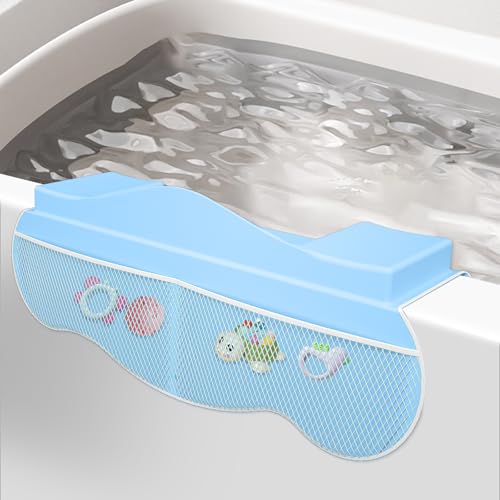 Bonikita Badewannenablage für Kinder Spritzschutz, Wannenregal und Organizer für Baby-Badespielzeug, Spritzablage mit 8 Saugnäpfen, Kleinkind-Badespielzeugmatte