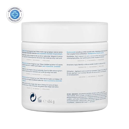 CeraVe Moisturizing Cream For Dry To Very Dry Skin (454g) - Formulated with 3 Essential Ceramides And Hyaluronic Acid | Non-Comedogenic Moisturizer For Face and Body - Image 3