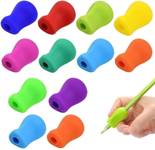 KOMUNJ Pack of 12 Writing Aid for Children's Pen, Silicone Writing Aid Set