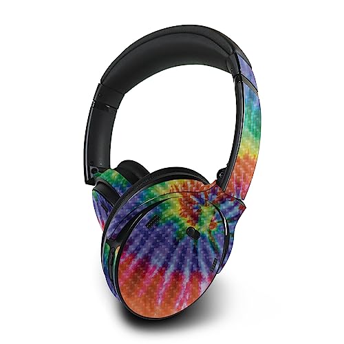 Image of MightySkins Carbon Fiber Skin Compatible with Bose QuietComfort 45 Headphones Tie Dye Spiral | Protective, Durable Textured Carbon Fiber Finish | Easy to Apply | Made in The USA