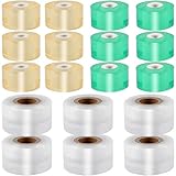 KEILEOHO 18 PCS Grafting Tape, Each Roll 328 Feet, Stretchable Clear Garden Grafting Tape, Self-Adhesive Plant Repair Tapes for Garden, Fruit Tree, Floral, Plant