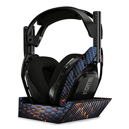 Image of MightySkins Carbon Fiber Skin Compatible with Astro A50 Wireless Headphones + Base Station (Gen 4) - Lava Hex | Protective, Durable Textured Carbon Fiber Finish | Easy to Apply | Made in The USA