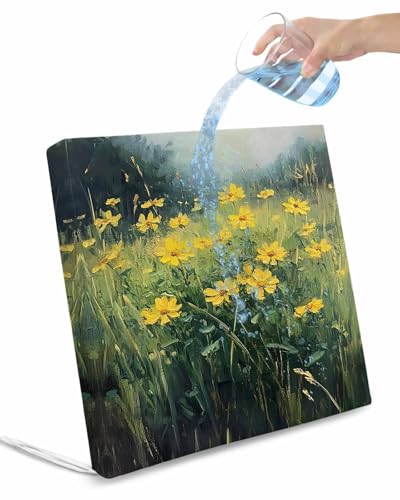 Yellow Spring Floral Outdoor Cushion Chair Cover Set of 2 - Waterproof Couch Seat Covers, Green Botanical Modern Oil Painting Patio Furniture Protector Cushions Slipcovers for Sofa/RV, 22