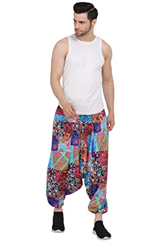 Image of Whitewhale Men's Cotton Solid Harem Pants Yoga Trousers Hippie Pant