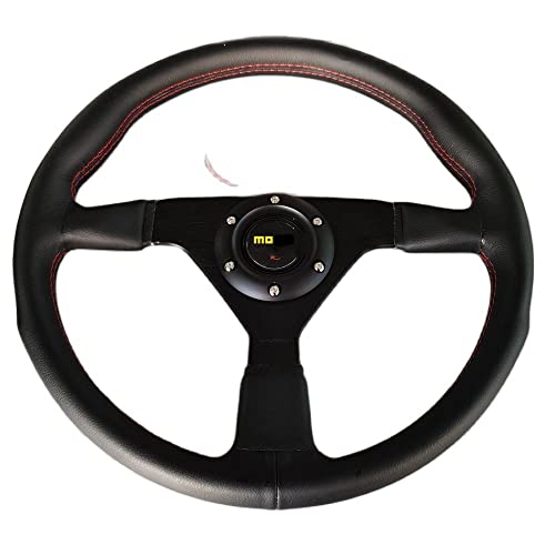 wanhaoaony Volanti Auto 14 Pollice Pollici 350mm Plat Racing Stewering Stewing Pelle Cyple Racing Rally Sport Sport Ruote dello sterzo con Volante Auto Sportivo