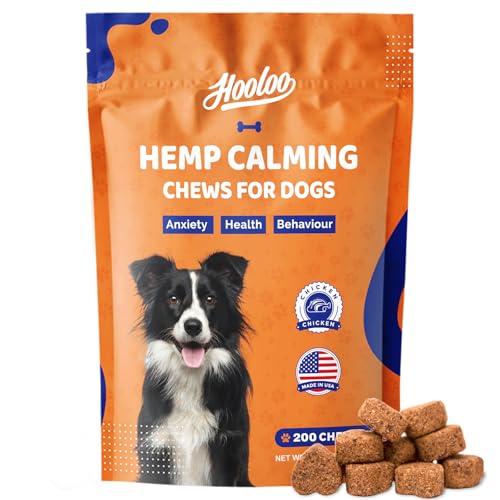 Calming Dog Treats, 200 Count Hemp Calming Treats For Dogs | Reduce Stress, Fear, Separation Anxiety, Barking, Hyperactivity, Reactivity, Aggression, Travel Issues | 100% Natural Dog Calming Treats