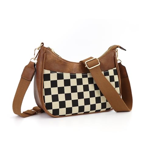 Image of WJCD Women Crossbody Handbags Vegan Leather Shoulder Bag with Adjustable Strap
