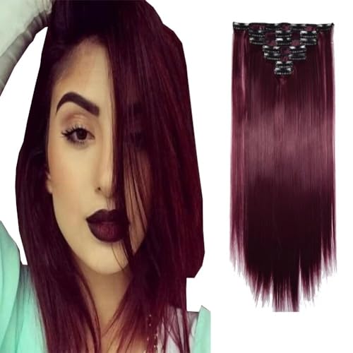 iLUU Synthetic Hairpiece Straight Hair Extensions 22" 100g Heat Resistant