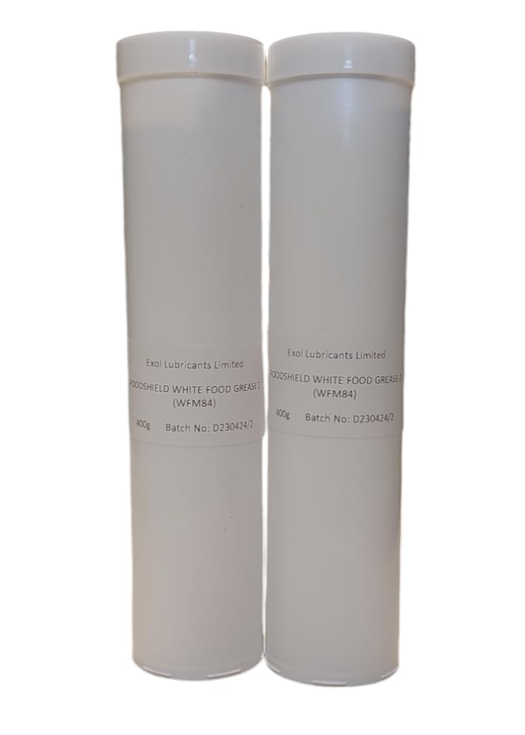EXOL FOODSHIELD WHITE FOOD GREASE, 2 X 400GM WHITE FOOD SAFE GREASE CARTRIDGES