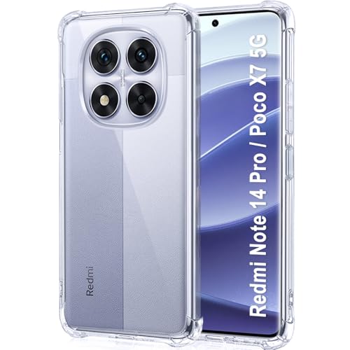 Image of TheGiftKart Crystal Clear Back Cover Case for Mi Redmi Note 14 Pro /Poco X7 5G | Shockproof Soft TPU Case | Cushioned Edges for Ultimate Protection Back Cover Case (TPU, Transparent)
