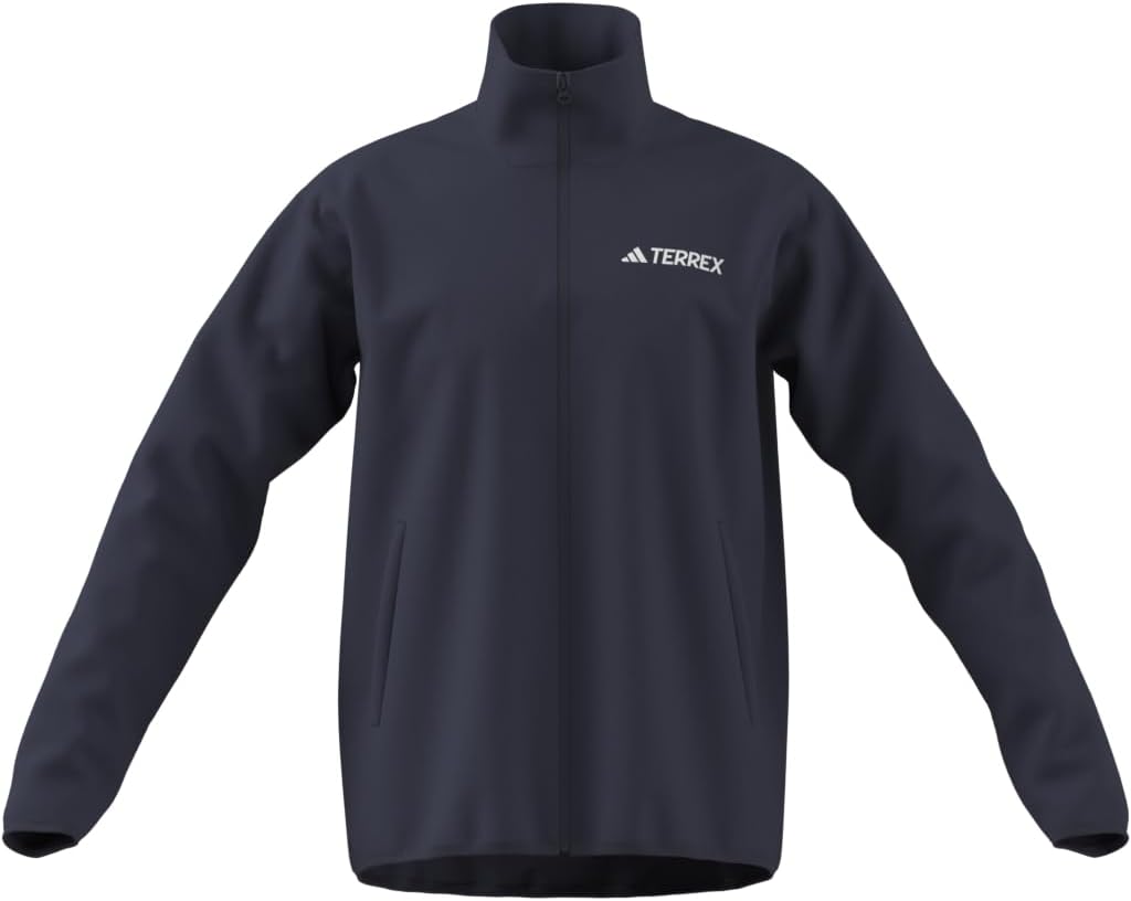 adidas Men's Terrex Multi Essentials Full-Zip Fleece Hiking Jacket, Shadow Navy, Medium - Image 5