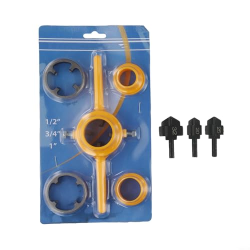 Set di 5 punzoni in ottone PPR, per riparazioni filettate di tubi in PVC, con codolo esagonale, punte da trapano da 1/2, 3/4, 1, 6,35 mm, set di chiavi Compat