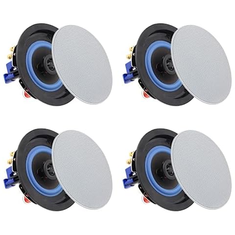 Herdio 4 Inch 320 Watts 2-Way Bluetooth Ceiling Speakers Package Perfect for Home Theater System, Living Room,Office,Flush Mount（4 Speakers） Cover