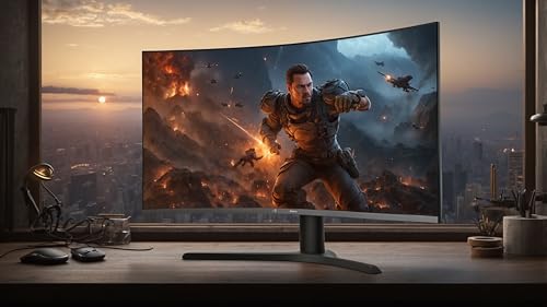 Image of 32-Inch Curved Office Monitor, 2560x1440 Resolution