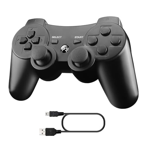 Diswoe Controller per PS3, Controller Bluetooth per PS3 Wireless Controller Senza Fili con Doppia Vibrazione Controller Ricaricabile Gamepad Joystick PS3