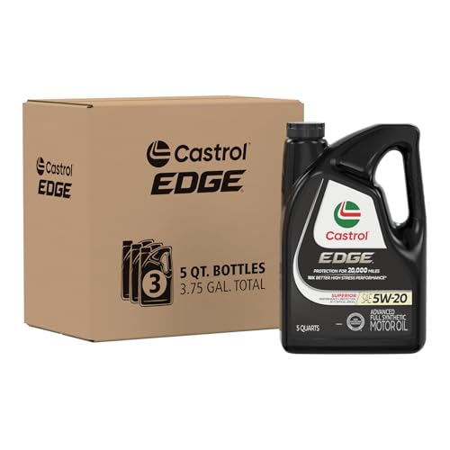 Image of Castrol EDGE 5W-20 Advanced Full Synthetic Motor Oil, 5 Quarts, Pack of 3