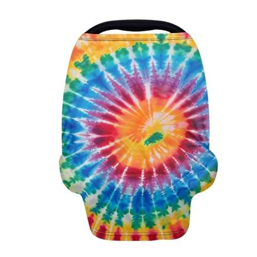 Image of Youngerbaby Tie Dye Nursing Cover for Newborns Breastfeeding Cover Scarf Baby Car Seat Covers Infant Stroller Cover Carseat Canopy for Girls and Boys Full Coverage