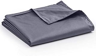 YnM Cotton Duvet Cover for Weighted Blankets (Dark Grey, 48''x72'')