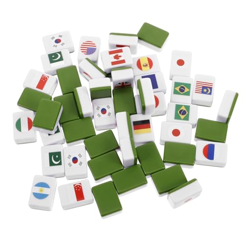 Juego Mahjong 48 piezas con banderas nacionales miniatura 1