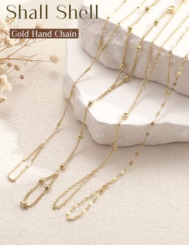4 Pcs Gold Hand Chain Bracelets DROPS TO (Color: gold-hand chain bracelet SET ONLY) - image 8