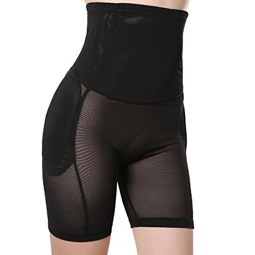 Shymay Women's Shapewear Butt Lifter Seamless High Waist Padded Panty Body Shaper, Black