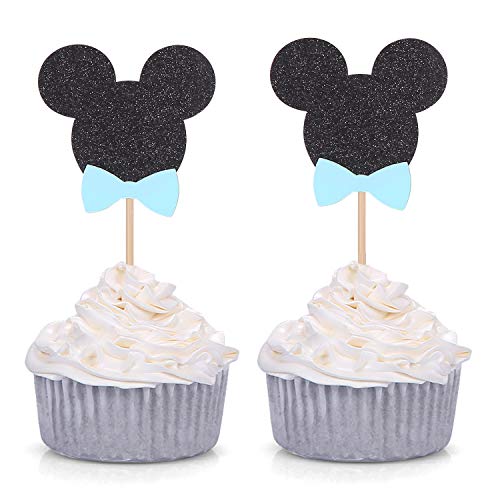 24 Counts Minnie Mouse Inspired Cupcake Toppers Male Baby Shower Party Picks