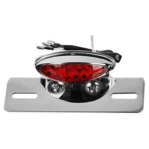 OXMART Motorcycle Tail Light Integrated Tail Light with License Plate Holder Motorcycle Bracket Taillight Universal Fit for Harley Honda Suzuki Kawasaki Yamaha Bobber Chopper Cruiser Street Bike Cover