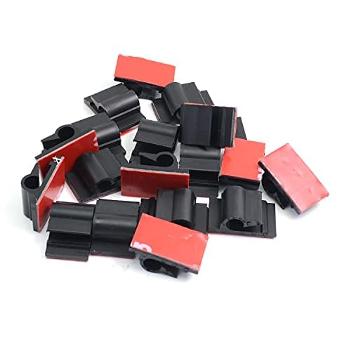 iNewcow 3M Adhesive Tape Car Cable Holder Wall Wire Clips to Clamp Lines (20PCS Black) Cover