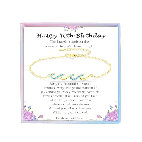 Image of Gifts for Women Christmas Birthday, Silver Wave Bracelets for Woman Mom Wife Grandma Daughter Granddaughter Friend Sister, The Waves of Life We've Through Together Mothers Day Graduation Gift