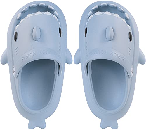 Image of KVbabby Kids Shark Slides Boys Girls Cloud Sandals | Cloud Sandals,Open Toe,Beach Pool Water Shoes,Slip-on,Lightweight,Non-Slip,Soft,Flexible,EVA Slippers
