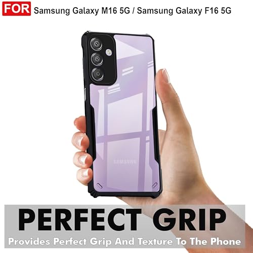 Image of Amazon Brand - Solimo Back Case Cover for Samsung Galaxy M16 5G | Compatible for Samsung Galaxy M16 5G Back Case Cover | Clear Case with Camera Protection | (TPU + PC | Matte Black)