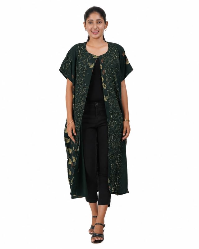 Image of MENMAII Women's [Free Size] Full Open /Front Buttoned [a Kind of Adaptive Clothing] Multipurpose Nighty for Maternity /Pregnancy /Elderly /Patient /Feeding /Hospital Purpose Nighty