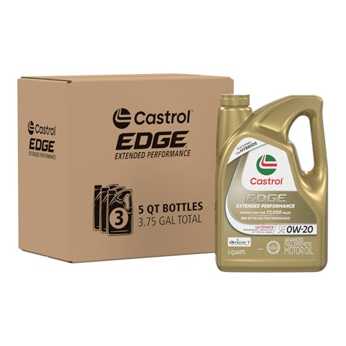 Castrol Edge Extended Performance 0W-20 Advanced Full Synthetic Motor Oil 5 Quart Pack of 3
