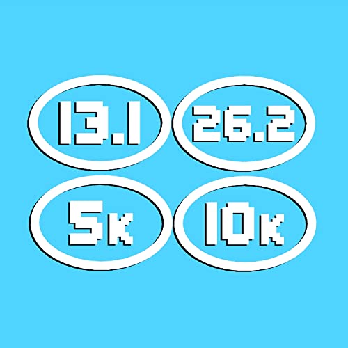 Oval Athletics Marathon Digital Number 5km 10km 13.1mi 26.2mi Bumper Window Laptop (White 5 K)