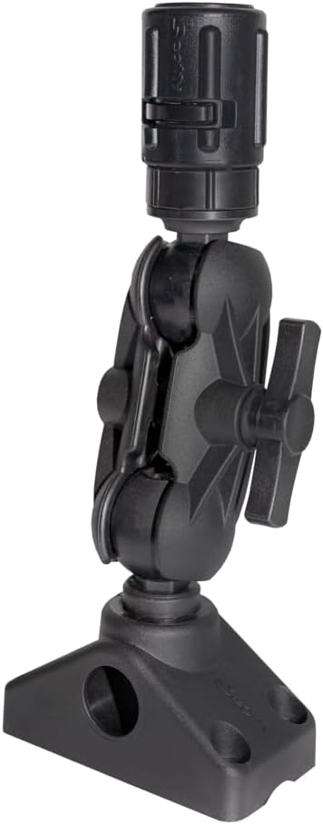 Scotty 0162 1.5 Ball Mount with Gear Head Post and 241 Side Deck Mount, Black