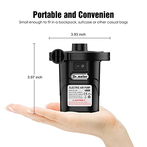 Electric Air Pump For Mattress: Rechargeable 4000Mah Battery Air Pump - Dr.meter Portable Quick-Fill Inflator Deflator For Outdoor Camping Inflatable Bed Pool Boat Float Raft Yoga Balls Snow Tube #TOP6