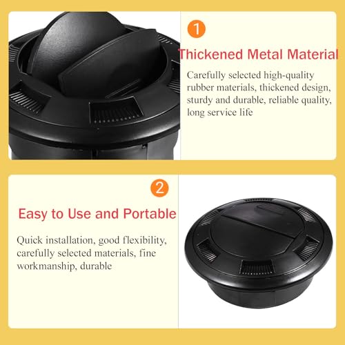 Image of 75mm RV Vent Covers, Dashboard Air Conditioning Deflector, Side Roof Air Black Vent Outlet, Mount Round Louvered Dash Vent Exhaust Grille Universal Dashboard Air Vent for Bus RV