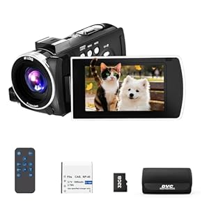 Camcorder Video Camera 4K, 64MP Vlogging Camera for Youtube, Video Recorder Cameras with 18X Digital Zoom, 3.0" 270° Rotating Screen Webcam Cam corder with 32GB TF Card & 1 Battery, Remote Control