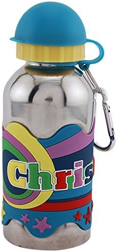, Personalized Stainless Steel Kid's Water Bottle, Silver, 12.5 oz