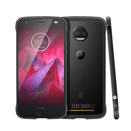 Lenovo Moto Z2 Force Case, Original Aluminum Metal Bumper Case Moto Mods Compatible Anti-Scratch Shockproof Black Protective Case for Motorola Moto Z2 Force