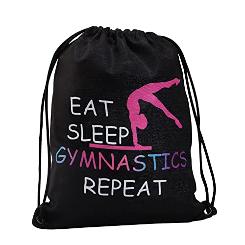 JYTAPP Gymnastics Gifts Gymnastics Drawstring Bag Eat Sleep Competition Bag Gymnasts Gifts Travel Bag Sport Pack (black)