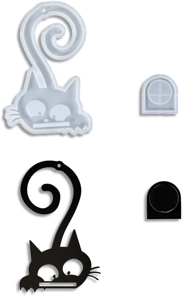 3Pcs Cat Silicone Molds Animal Epoxy Resin Candle Soap Molds, for DIY Crafts Candle Holder Mold, Party, Home Decor