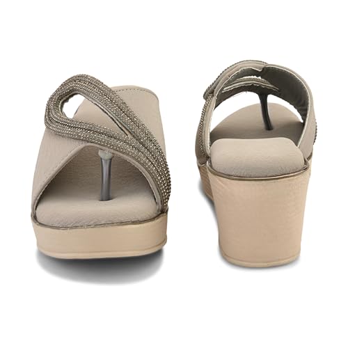 Image of Centrino Women's Wedge Heel Sandals | Stylish Slip-On Sandals for Ladies | Soft Cushioned Footbed for Comfort | Elegant & Trendy Design | Lightweight and Durable Fashion Footwear (9404)