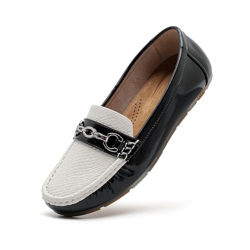 Image of Women's Business Loafers Work Casual Flats Shoes Lightweight Penny PU Leather Slip On Walking Shoes