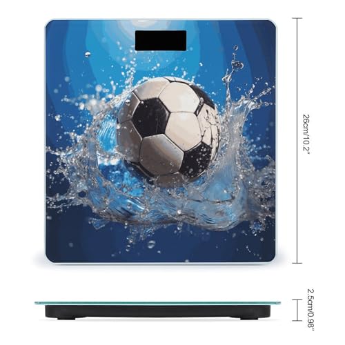 Báscula Digital de Baño Soccer Ball con LCD y Cinta Métrica miniatura 2