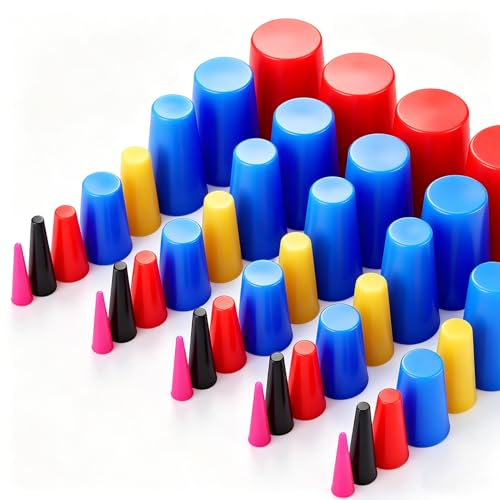 smseace 40Pack Rubber Plug 1/16 Inch to 5/8 Inch Rubber Stoppers 8-Sizes High Temp Silicone Plug for Coating, Round Hole, Painting Protection