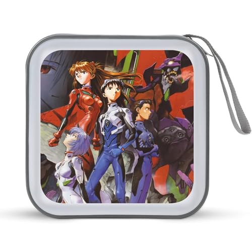 新世紀エヴァンゲリオン CDケース プラケース DVD収納ケース CD収納ボックス ディスクケース 防水 メディアケース 大容量 40枚収納 小型 持ち運び便利 薄型 ファスナー付 旅行