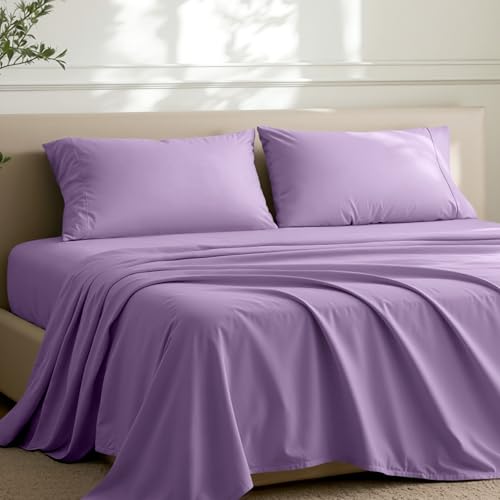 Image of Bare Home Microfiber Pillow Cases - Standard Size Set of 2 - Cooling Pillowcases - Double Brushed - Easy Care - Envelope Closure (Standard Pillowcase Set of 2, Lavender)